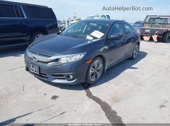 19XFC1F76GE020153 2016 HONDA CIVIC Gray Առջևի ձախ երեք քառորդ տեսարան