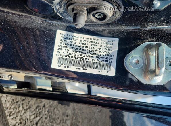 19XFC1F79ME008199 2021 HONDA CIVIC Black Вид підкапотного простору