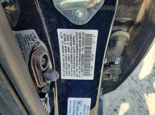 19XFC1F93HE030951 2017 HONDA CIVIC Black Вид щитка приладів