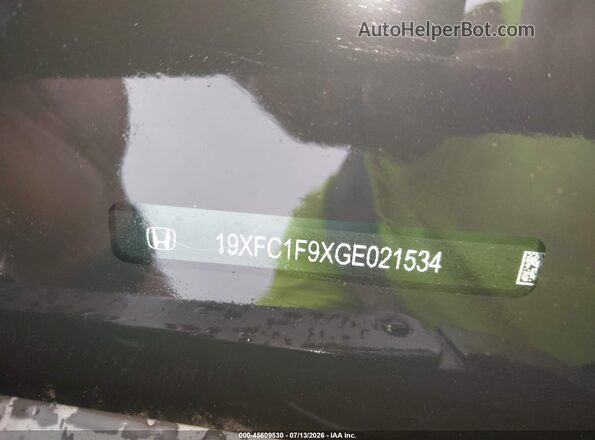 19XFC1F9XGE021534 2016 HONDA CIVIC Черный Вид подкапотного пространства