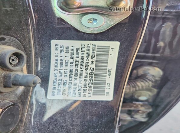 19XFC2E50GE036502 2016 HONDA CIVIC Черный Вид подкапотного пространства