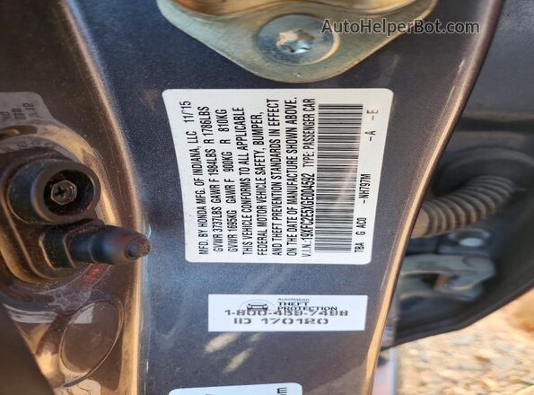 19XFC2E5XGE004592 2016 HONDA CIVIC Gray Engine compartment view