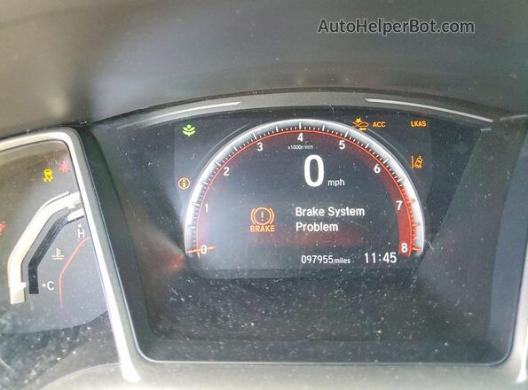 19XFC2E86KE044364 2019 HONDA CIVIC Charcoal Vista del cuadro de instrumentos