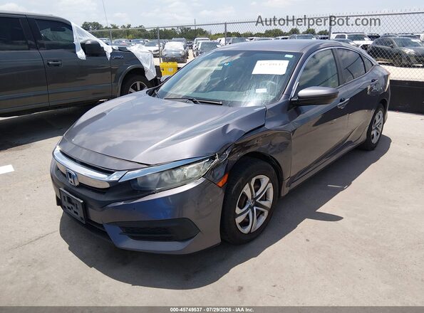 19XFC2F51GE233807 2016 HONDA CIVIC Gray Առջևի ձախ երեք քառորդ տեսարան