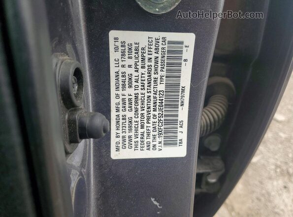 19XFC2F52JE044123 2018 HONDA CIVIC Gray Widok komory silnika