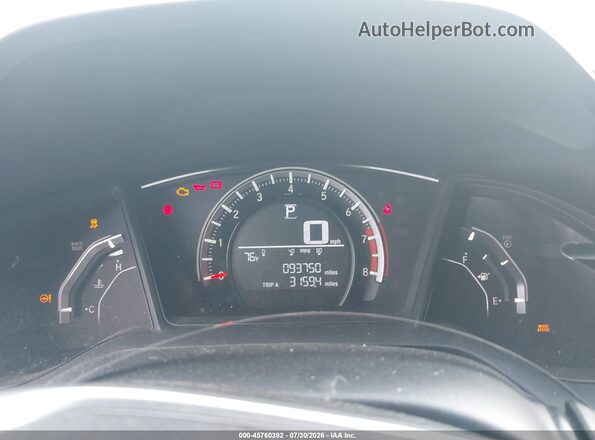 19XFC2F53GE217074 2016 HONDA CIVIC Серый Вид задних сидений