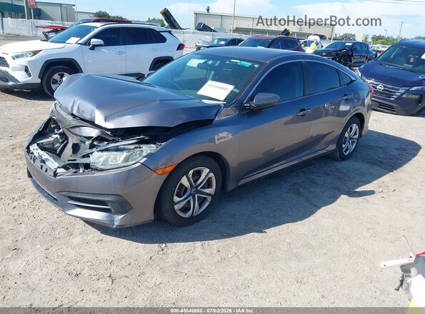 19XFC2F53JE001782 2018 HONDA CIVIC Gray წინა მარცხენა ხედი სამი მეოთხედიდან