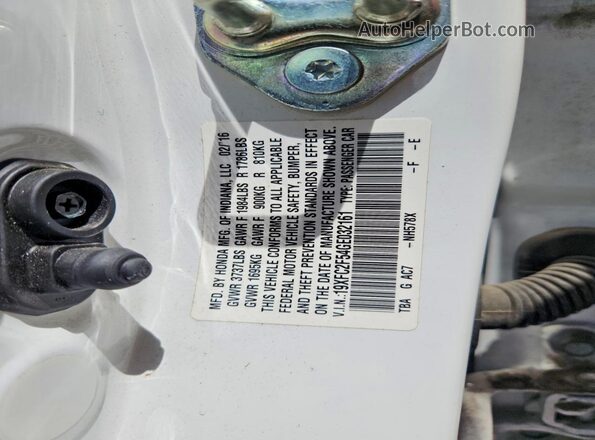 19XFC2F54GE032161 2016 HONDA CIVIC White Շարժիչի բաժամունքի տեսք