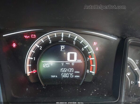 19XFC2F54GE098726 2016 HONDA CIVIC Gray Widok tylnych siedzeń
