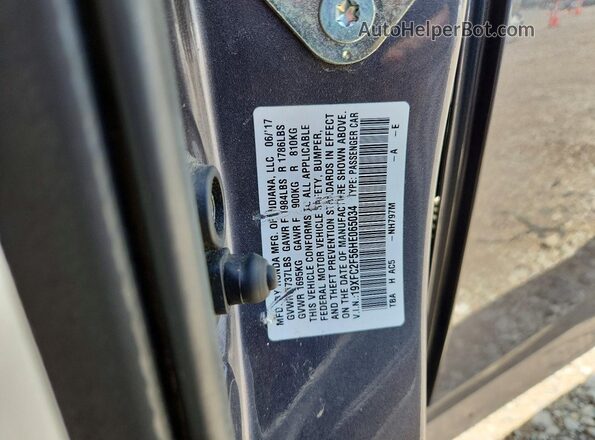 19XFC2F56HE065034 2017 HONDA CIVIC Gray Vista del compartimento del motor