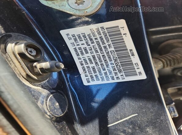 19XFC2F57HE211733 2017 HONDA CIVIC Blue Շարժիչի բաժամունքի տեսք