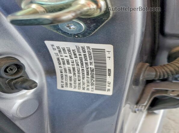 19XFC2F58HE016627 2017 HONDA CIVIC Gray Widok komory silnika