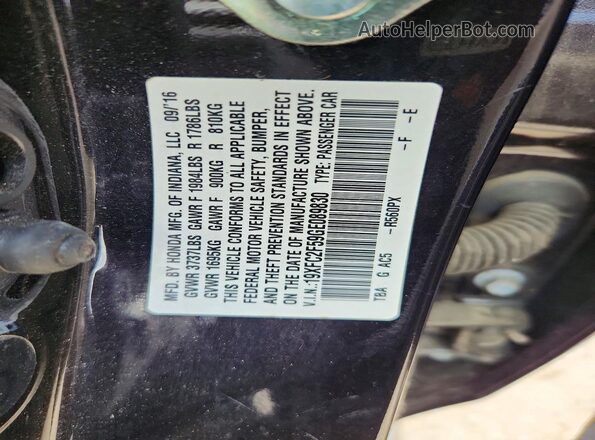 19XFC2F59GE089830 2016 HONDA CIVIC Black ძრავის განყოფილების ხედი
