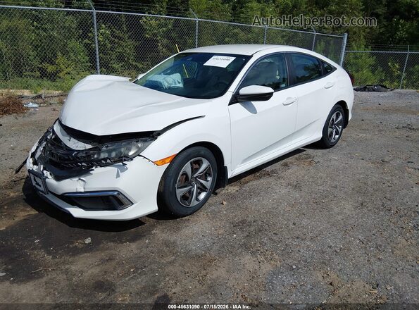 19XFC2F60KE007436 2019 HONDA CIVIC White Առջևի ձախ երեք քառորդ տեսարան