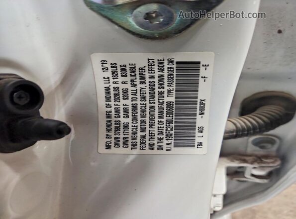 19XFC2F60LE006899 2020 HONDA CIVIC White VIN կոդի պիտակի տեսք