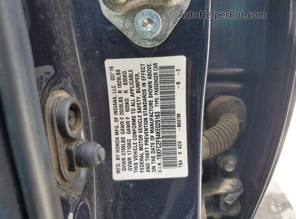 19XFC2F64KE025163 2019 HONDA CIVIC Серый Вид подкапотного пространства