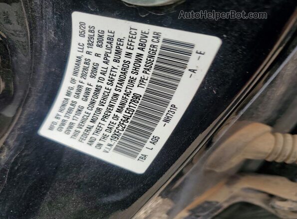 19XFC2F64LE017890 2020 HONDA CIVIC Black Vista del compartimento del motor