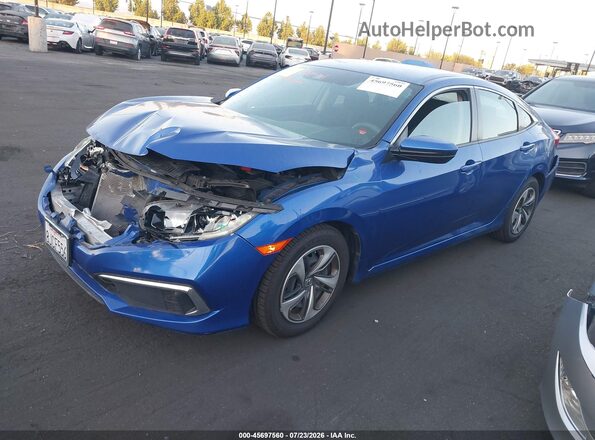 19XFC2F65KE203775 2019 HONDA CIVIC Blue Առջևի ձախ երեք քառորդ տեսարան