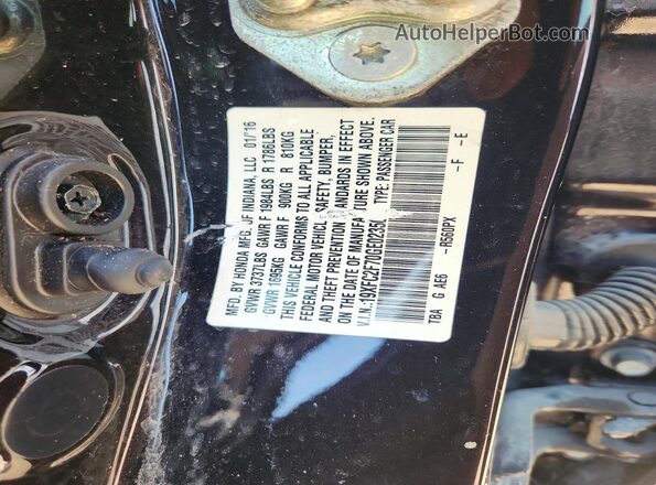 19XFC2F70GE023507 2016 HONDA CIVIC Black Вид підкапотного простору