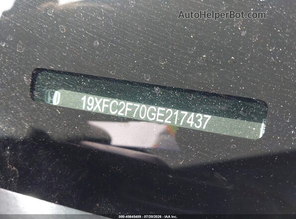 19XFC2F70GE217437 2016 HONDA CIVIC Blue Вид підкапотного простору