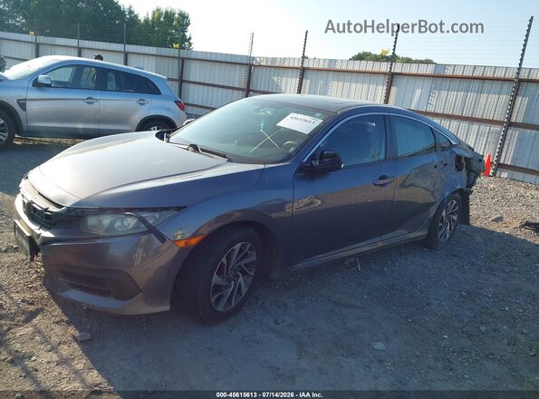 19XFC2F71GE066205 2016 HONDA CIVIC Gray Առջևի ձախ երեք քառորդ տեսարան