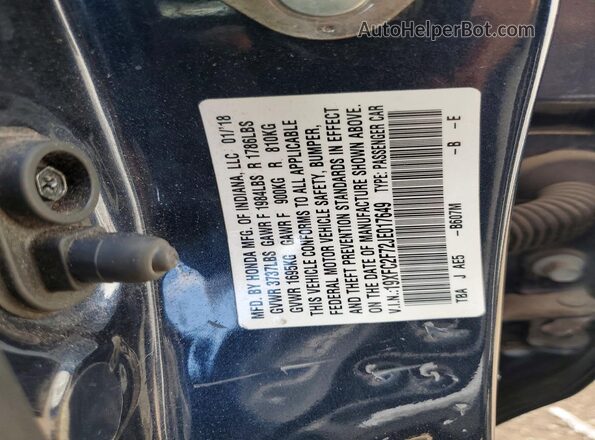 19XFC2F72JE017649 2018 HONDA CIVIC Gray Engine compartment view