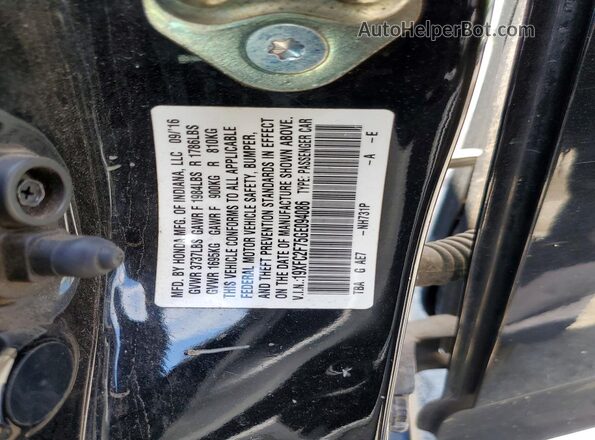 19XFC2F75GE094086 2016 HONDA CIVIC Black Widok komory silnika