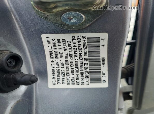 19XFC2F77GE081811 2016 HONDA CIVIC Silver Engine compartment view