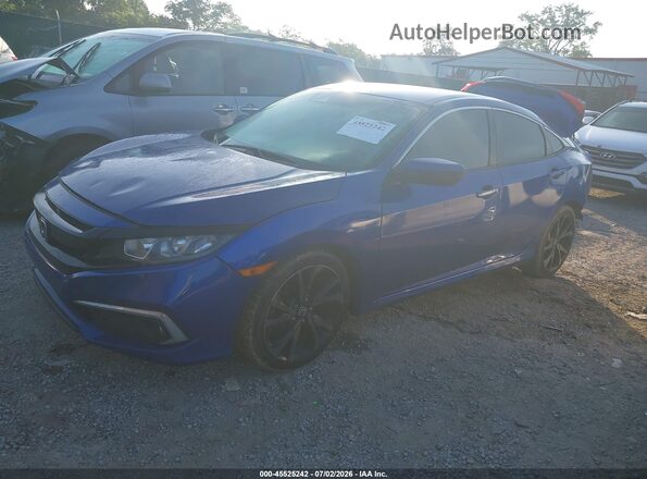 19XFC2F81KE026708 2019 HONDA CIVIC Blue Առջևի ձախ երեք քառորդ տեսարան