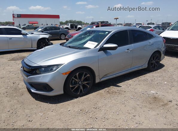 19XFC2F81KE037305 2019 HONDA CIVIC Silver წინა მარცხენა ხედი სამი მეოთხედიდან