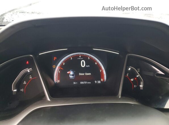 19XFC2F82KE210619 2019 HONDA CIVIC Silver Widok zestawu wskaźników