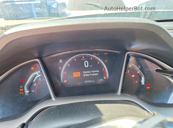 19XFC2F82KE211771 2019 HONDA CIVIC Black ხელსაწყოთა პანელის ხედი