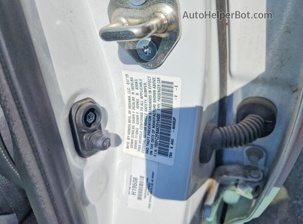 19XFC2F84KE019400 2019 HONDA CIVIC White Engine compartment view