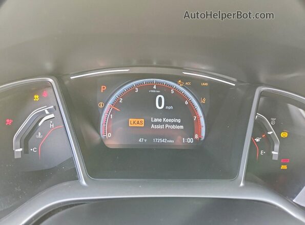 19XFC2F84KE205485 2019 HONDA CIVIC Угольный Вид щитка приборов