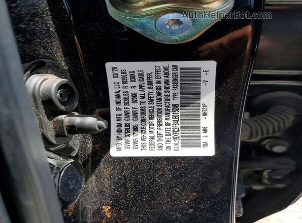 19XFC2F84LE015249 2020 HONDA CIVIC Black Engine compartment view