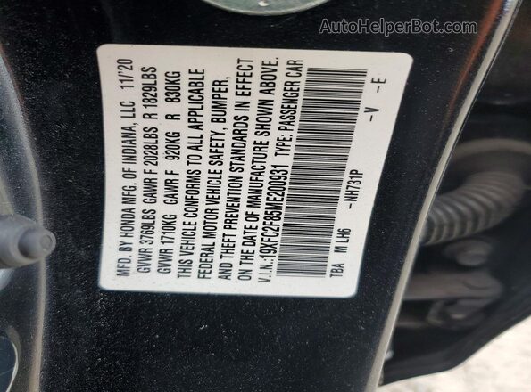 19XFC2F85ME200931 2021 HONDA CIVIC Black Engine compartment view