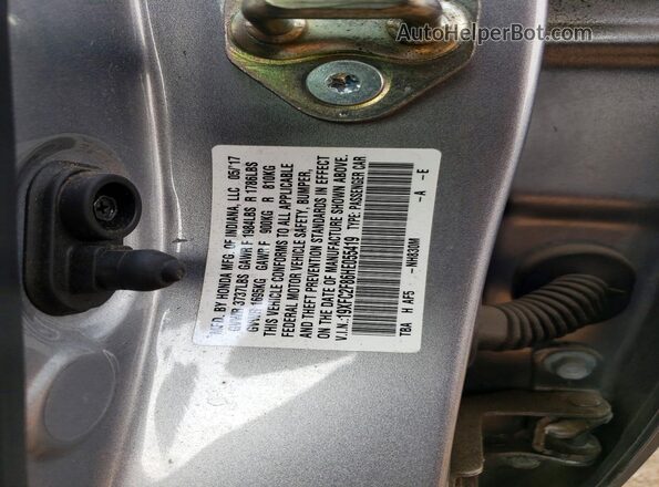 19XFC2F86HE055419 2017 HONDA CIVIC Silver VIN sticker view