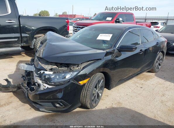19XFC2F86KE014408 2019 HONDA CIVIC Black წინა მარცხენა ხედი სამი მეოთხედიდან