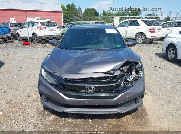19XFC2F86KE023576 2019 HONDA CIVIC Gray Instrument cluster view