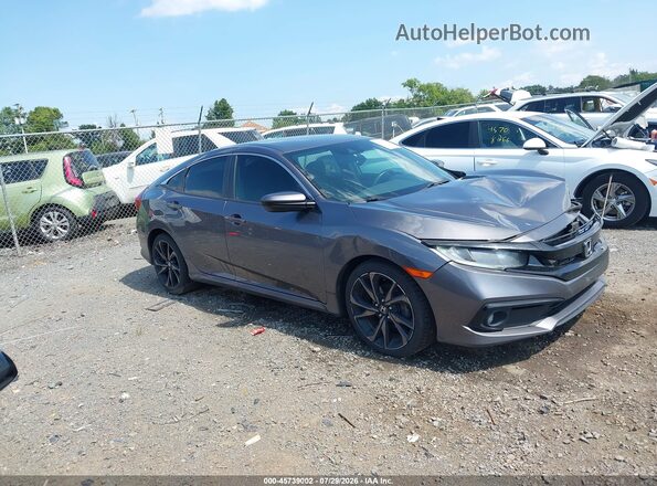19XFC2F86KE023576 2019 HONDA CIVIC Gray Rear interior view