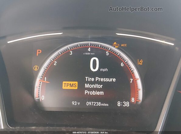 19XFC2F86KE035730 2019 HONDA CIVIC Gray უკანა სავარძლების ხედი