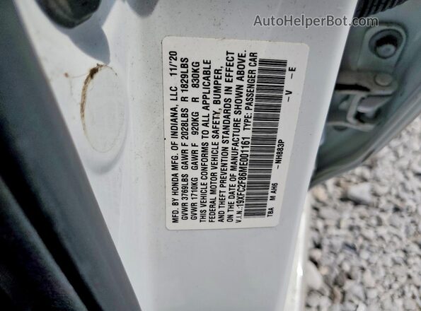 19XFC2F86ME001161 2021 HONDA CIVIC White Engine compartment view