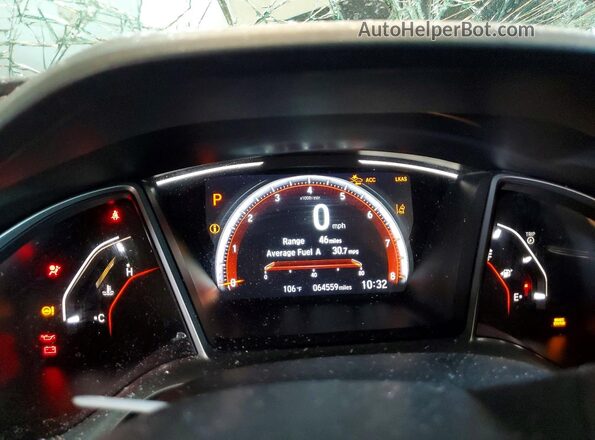 19XFC2F87KE008360 2019 HONDA CIVIC White Vista del cuadro de instrumentos