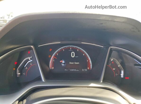 19XFC2F87KE023649 2019 HONDA CIVIC White Вид щитка приладів