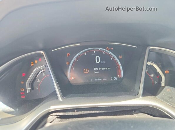 19XFC2F88KE043604 2019 HONDA CIVIC Gray ხელსაწყოთა პანელის ხედი