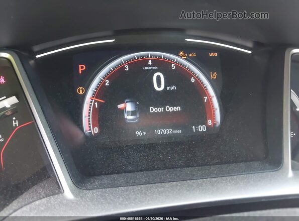 19XFC2F8XKE001287 2019 HONDA CIVIC Black Vista de los asientos traseros