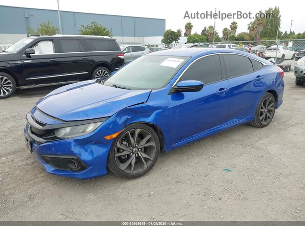 19XFC2F8XKE209976 2019 HONDA CIVIC Blue Передня ліва чверть