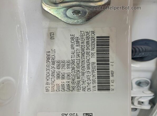 19XFL1H71PE002768 2023 HONDA CIVIC Белый Вид подкапотного пространства
