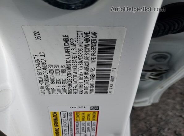 19XFL1H76NE017263 2022 HONDA CIVIC Белый Вид подкапотного пространства