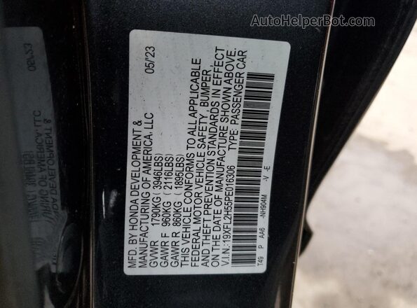 19XFL2H55PE016306 2023 HONDA CIVIC Charcoal Engine compartment view
